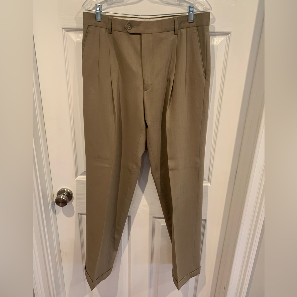 Mens Dress Pants Brand Pronto Uomo Size 34w TanKhaki Color